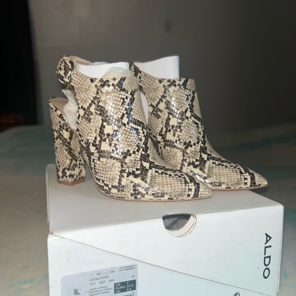 Aldo animal print ankle boots
